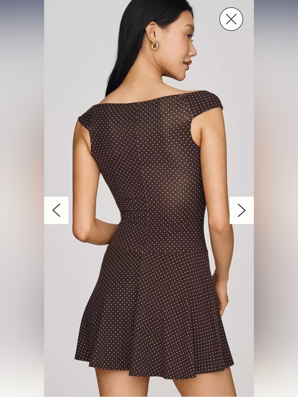NWT🌷Reformation Lennie Lightweight Knit Dress in Chocolate Polka Dot Print - Picture 3 of 13